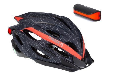 Шлем ONRIDE Grip черно/красный L (58-61 см) и Шолом ONRIDE Grip чорний/червоний L (58-61 см) + Мигалка ONRIDE Slit  + Мигалка ONRIDE Slit