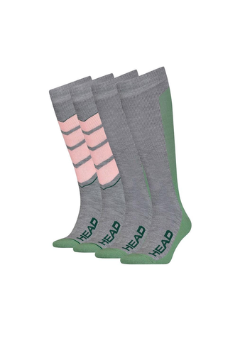 Гірськолижні шкарпетки Head Ski Socks р. 31-34 2 пари Сіро-рожевий (100000160-004-31-34)