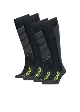 Горнолыжные носки Head Ski Socks (2 пары) Черно-серый с зеленым