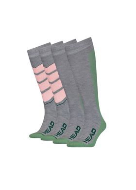 Гірськолижні шкарпетки Head Ski Socks (2 пари) Сірий з рожевим